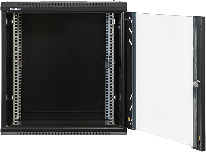 12U Professional Wall Mount Network Server Cabinet Enclosure 19-Inch Server Network Rack Low-Profile Black