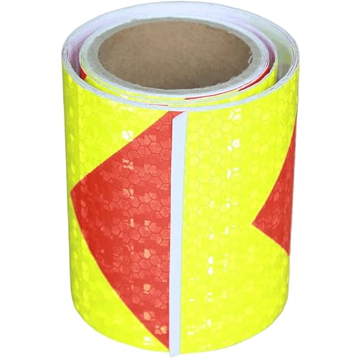 Reflective Tape 4 inch Wide, Outdoor Waterproof Hazard Conspicuity Safety Warning Industrial Marking Tape (11 feet)