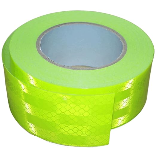 Fluorescent Green Reflective Tape 2 inch Wide, Outdoor Waterproof Safety Caution Warning Adhesive Strips Tape (66 feet)