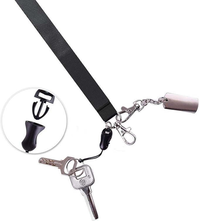 Lanyards Safety Breakaway Black for ID Badges Holder Keys Women Men Cruise Neck Office Card Holder Waterproof 5 Pack
