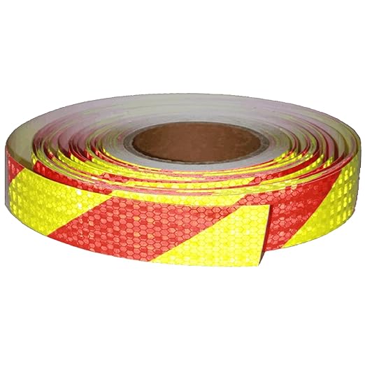 Reflective Tape Outdoor Waterproof 1 inch X 166 feet, High Visibility Hazard Conspicuity Warning Safety Industrial Marking Tape