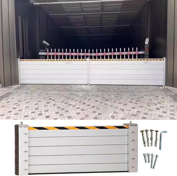 Reusable Flood Protection Barriers for Garage Door, 3/4/5/6/7/8/9/10/11/12/13ft Long Commercial Aluminum Unit Module Design Flooding Prevention Control Baffle Water Stopper Panel, Detachable(H