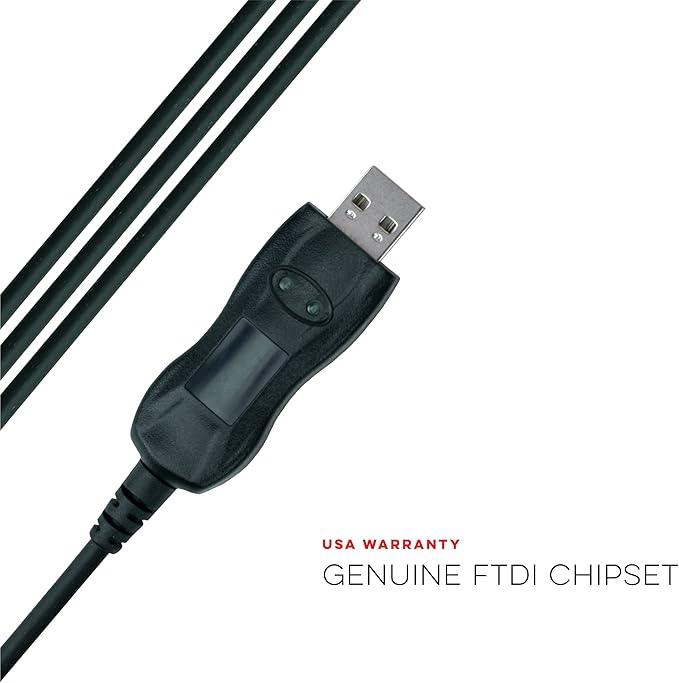 BTECH PC03 FTDI Universal Plug & Play USB Programming Cable for BTECH, Baofeng, Kenwood Radios - Compatible with UV-5R, BF-F8HP, GMRS-V2, UV-82HP & More - Easy Setup, No Driver Needed