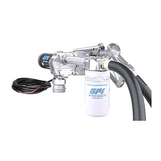 GPI - M-180 Series Fuel Transfer Pump, Manual Shut-off Unleaded Nozzle with Filter Kit, 18 GPM, 12 Volt (110612-01)