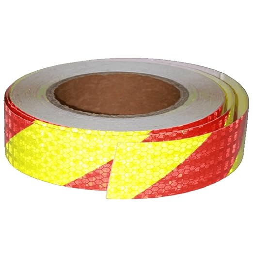 Industrial Reflective Tape Outdoor Waterproof 1 inch Wide, High Visibility Hazard Conspicuity Warning Safety Marking Tape (66 feet)