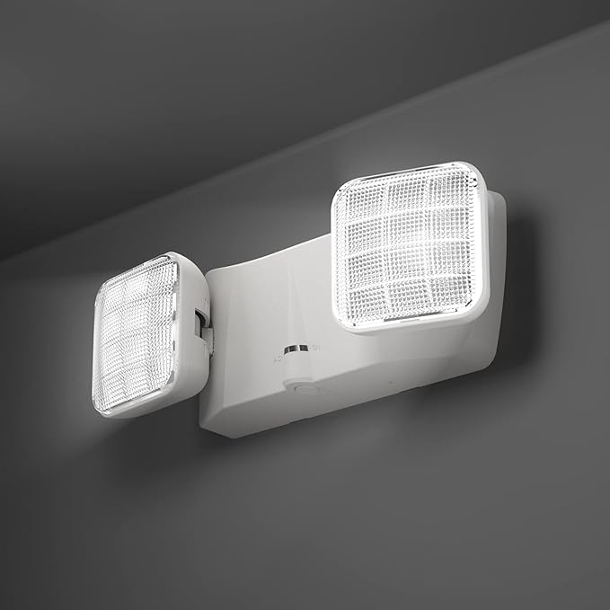 SPECTSUN 6 Packs UL Listed- Led Emergency Lights for Business, with Battery Backup,Hard Wired, UL 924 Certified,AC 120/277V,Two Head Adjustable LED Emergency Lighting.