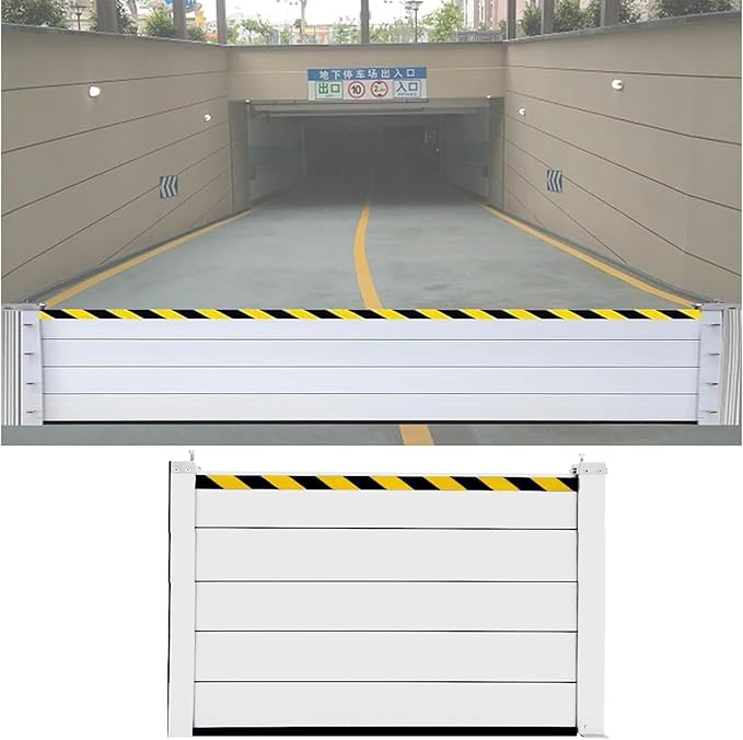 Flood Protection Barrier/Flooding Control Baffle for Garage/Front Door/Basement, 2/3/4/5/6/7/8/9/10/11/12/13ft Flood Prevention Water Barriers, Water Dams Aluminum, Suitable(H 3.3ft(100cm),