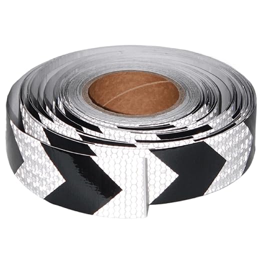 Black and White Reflective Tape Outdoor Waterproof 2 Inch x 168 Feet, Warning Reflector, Night Safety Stickers for Car