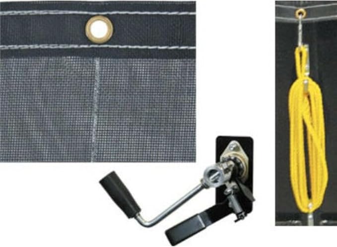 Buyers Products DTR7012 Aluminum Tarp System with Mesh Tarp, 7 x 12 Feet – Dump Body Tarp Kit, Heavy Duty Double-Stitched Hems, Brass Grommets, Telescoping Roller, Complete Hardware Included