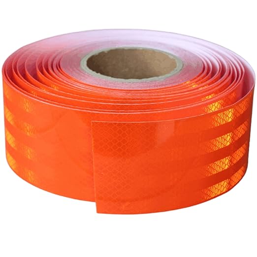 Non Fading Orange Reflective Tape Outdoor Waterproof 3 inch Wide, High Visibility Industrial Marking Tape, Safety Adhesive Stickers (168 feet)