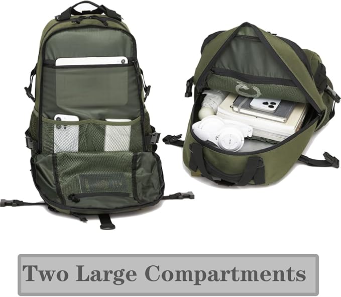 Military Tactical Backpack For Men Laser-Cut Molle Daypack 3 Day for Hiking,Working,Travel (black green)