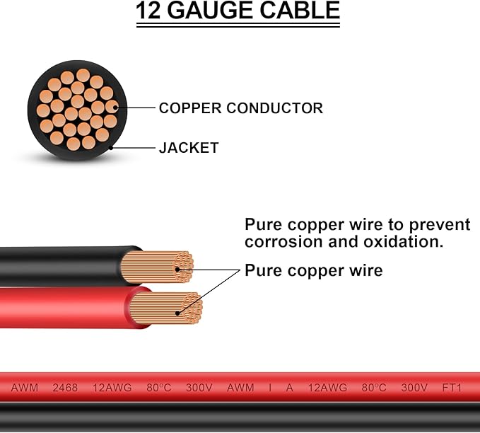 iGreely XT60 Extention Cable for Solar Panel RV Automotive RC Battery and Portable Power Station Solar Generator 12AWG 10Ft 3M