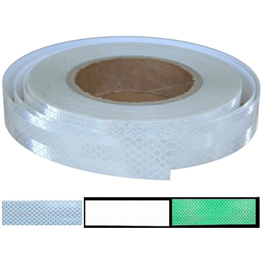 Glow in The Dark Reflective Tape Outdoor Waterproof 1 inch, High Visibility Conspicuity Safety Industrial Marking Tape (66 feet)