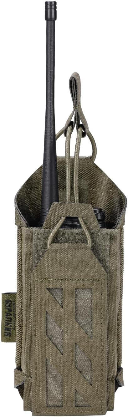 EXCELLENT ELITE SPANKER Tactical Universal Radio Holster Holder Molle Radio Pouch Adjustable for Duty Belt,Vest for Two Ways Walkie Talkie