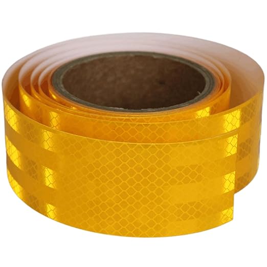 Yellow Reflective Tape 2 inch Wide for Trucks, Outdoor Waterproof High Visibility Safety Warning Reflector Sticker Strips (11 feet)