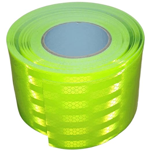 Fluorescent Green Reflective Tape 4 inch Wide, Outdoor Waterproof Safety Caution Warning Adhesive Strips Tape (166 feet)