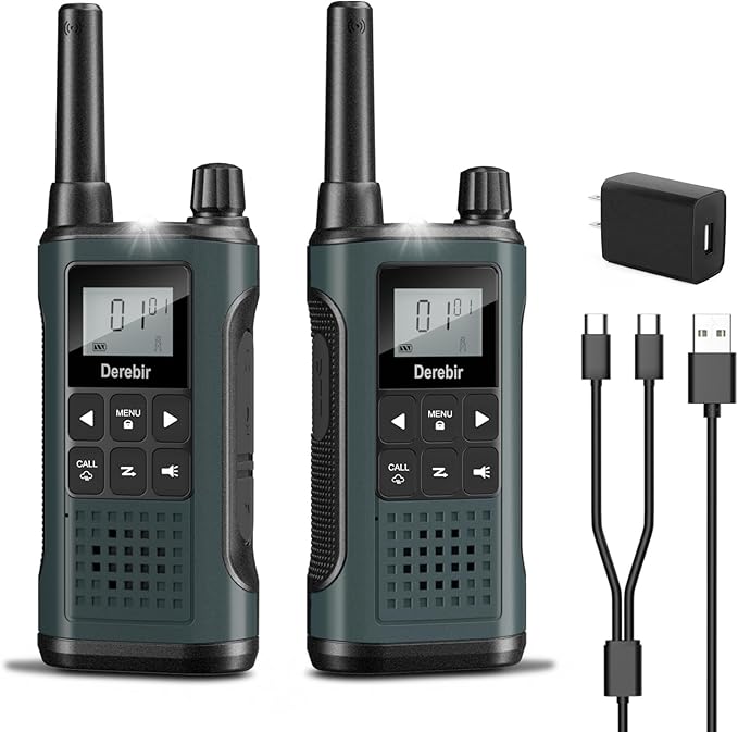 Walkie Talkies Long Range for Adults-2 Pack Rechargeable Walkie Talkies 22 FRS Channels 2-Way Radios with NOAA Weather Alert,VOX,Flashlight and 1500mAh Li-ion Battery for Family Camping Hiking