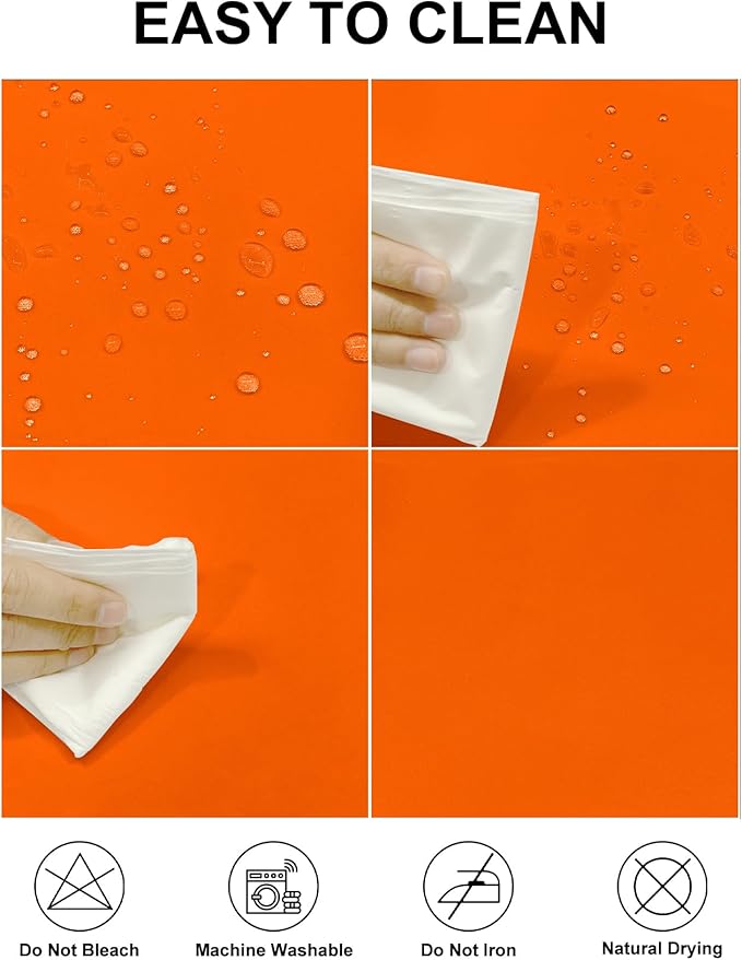 Fokitut 2 Pack Waterproof Round Tablecloth, 70 Inch, Stain Resistant and Wrinkle Polyester Table Cloth, Fabric Table Cover for Kitchen Dining, Wedding, Party, Holiday Dinner-Orange