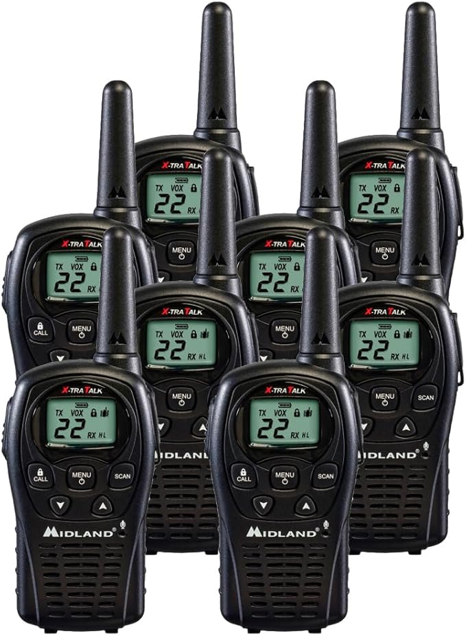Midland LXT500VP3 FRS Two Way Radios - 8 Pack Bundle w/Chargers