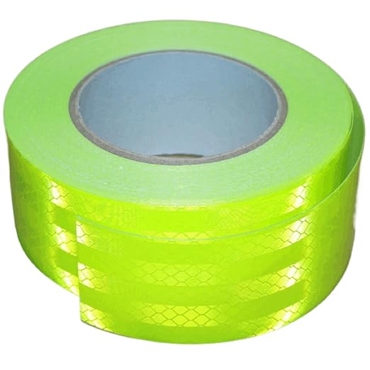 Fluorescent Green Reflective Tape 2 inch Wide, Outdoor Waterproof Safety Caution Warning Adhesive Strips Tape (68 feet)