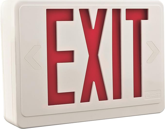 Lithonia Lighting LHQM LED R HO R0 M6 LED Exit Fixture with Red Letters and High Output Battery Backup