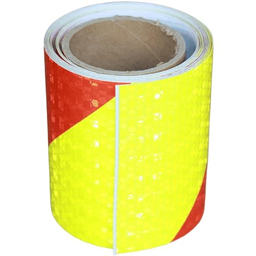 Reflective Tape 4 inch Wide, Outdoor Waterproof Hazard Conspicuity Safety Warning Industrial Marking Tape (11 feet)