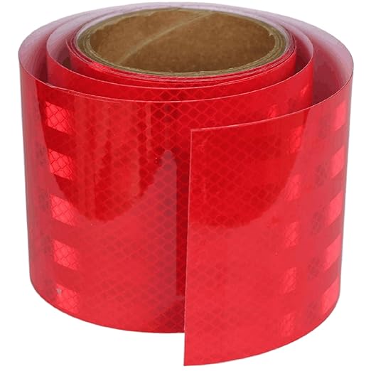 Red Reflective Tape 4 inch Wide for Bikes, Outdoor Waterproof High Visibility Safety Warning Reflector Sticker Strips (11 feet)
