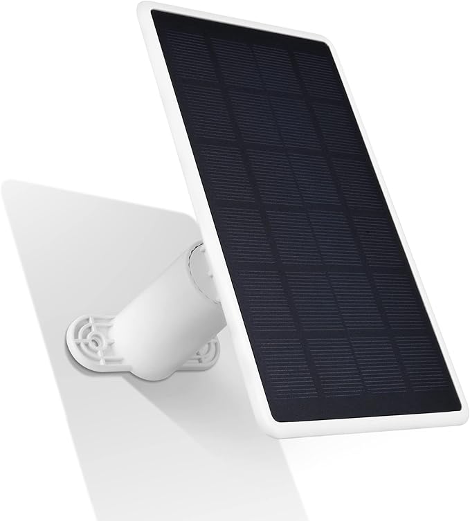 Wasserstein Solar Panel for SimpliSafe Wireless Outdoor Security Camera - Powerful SimpliSafe Outdoor Camera Solar Panel (White, 1 Pack)