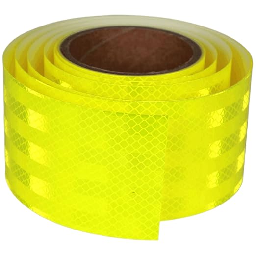 Non Fading Fluorescent Yellow Reflective Tape Outdoor Waterproof 3 inch, High Visibility Warning Safety Industrial Marking Tape (11 feet)