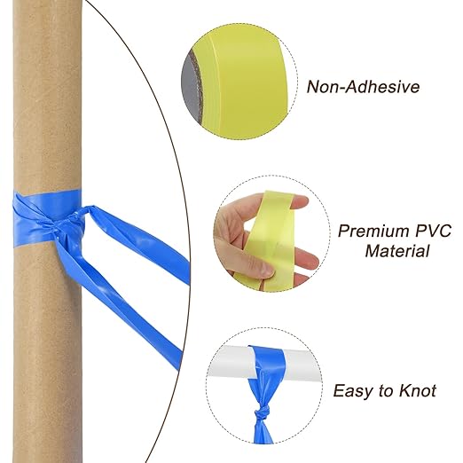 MECCANIXITY Flagging Tape,12 Pcs Non-Adhesive Plastic Neon Survey Marking Tape 1 Inch x 98 Feet for Tree Hunting Boundaries Hazardous Areas Marking Ribbon Yellow