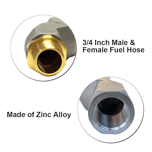 3/4 Inch NPT Fuel Hose Swivel 360 Rotating Connector for Fuel Nozzle Multi Plane Fuel Plane Swivel