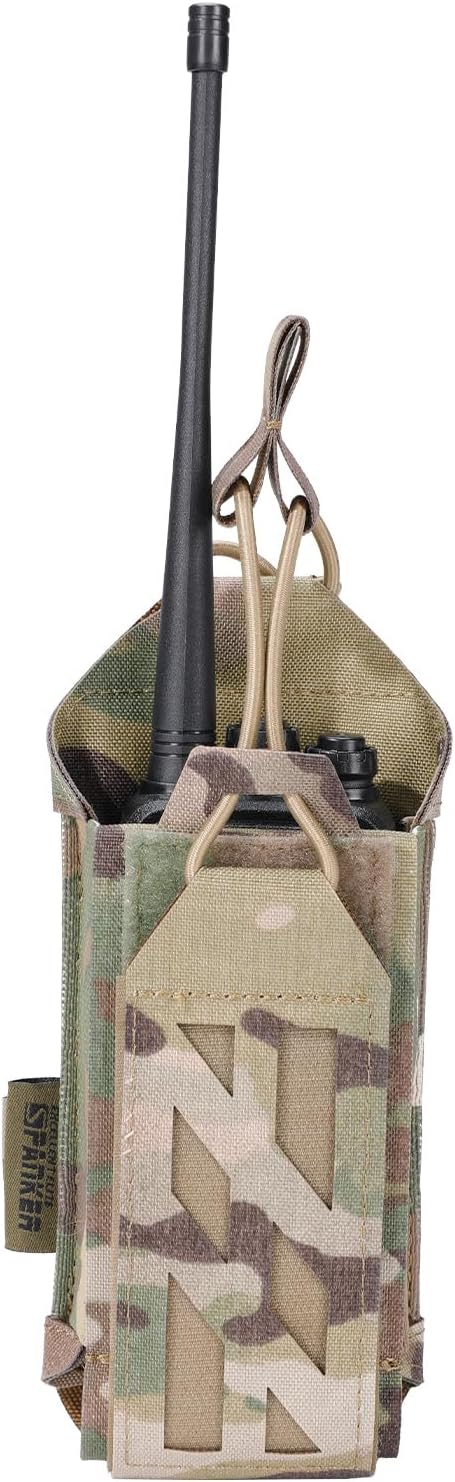EXCELLENT ELITE SPANKER Tactical Universal Radio Holster Holder Molle Radio Pouch Adjustable for Duty Belt,Vest for Two Ways Walkie Talkie
