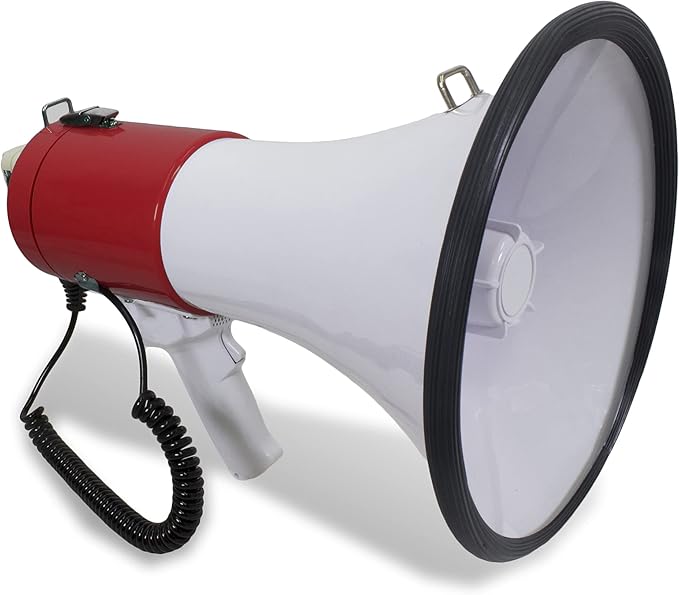 Technical Pro Portable 75-Watts 800M-1000M Range Megaphone Bullhorn Speaker w/Strap, Siren, & Volume Control, Good for Trainers, Camping, Coaches, Cheer Leaders (Red) Pack of 2