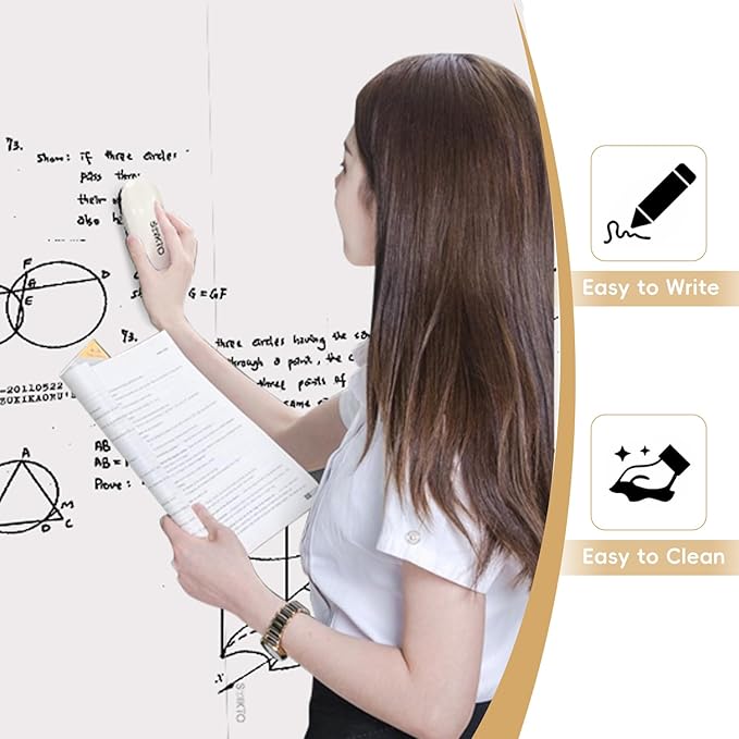 Glass Whiteboard - Glass Dry Erase Board 48" x 36" Magnetic Pure White Board Glass Writing Board White Boards for Walls Wall Office Home