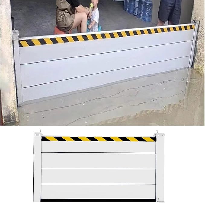 Doorway Flood Barrier, 2/3/4/5/6/7/8/9/10/11/12/13ft Flood Barrier Vertical Detachable Reusable Flood Barrier, Heavy Duty Flood Protection Stop Log System, Home Garage Door(H 2.6ft(80cm),23ft(