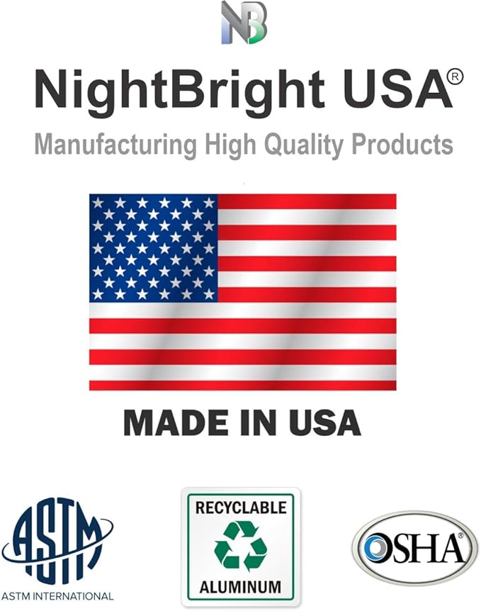 Photoluminescent Exit Signs | Pack of 2 | OSHA-ASTM-ANSI American Standard | Aluminum 14.25" x 7.5" | Weather Proof | NightBright USA Item: NCC-R II