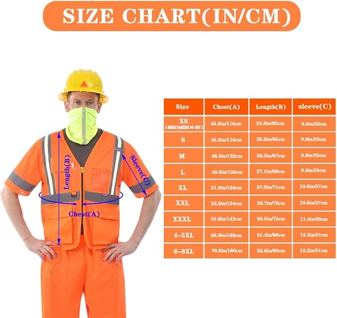 A-SAFETY High vis Reflective Mesh safety Vest ANSI Class 3,with Pockets and Zipper
