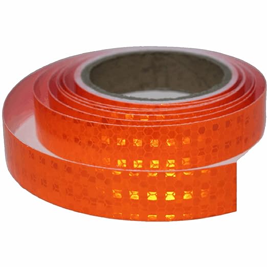 Orange Reflective Tape Outdoor Waterproof 1 inch, High Visibility Industrial Marking Tape, Safety Adhesive Stickers(15.5 feet)