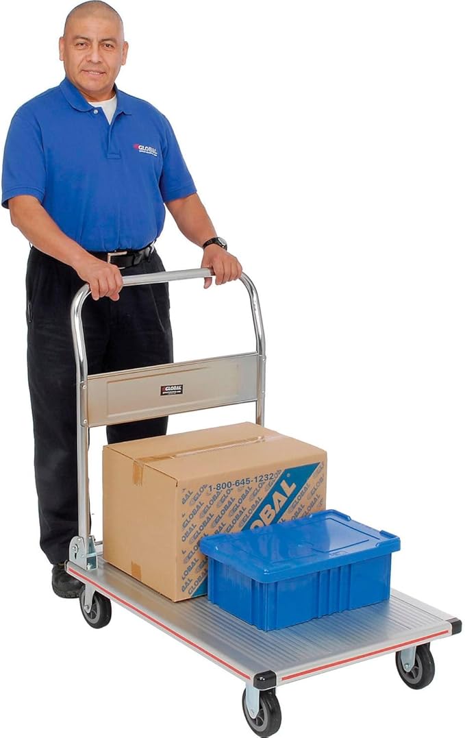 Global Industrial Folding Platform Truck, Aluminum, 36 x 24, 600 Lb. Capacity