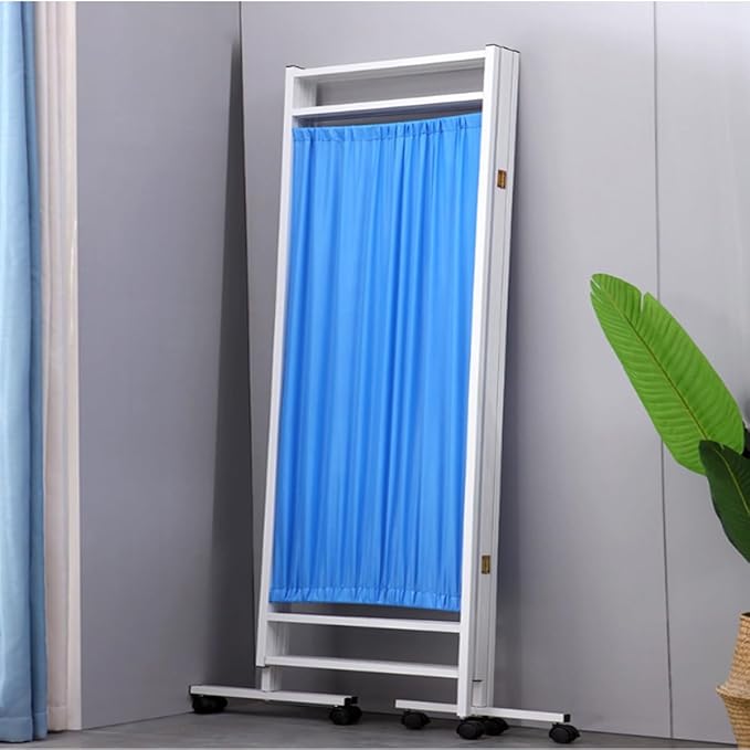 Portable Medical Room Divider with Nylon Fabric, 59" 78.7" 98.4" Freestanding Hospitals Privacy Screen Partition for Hospital Medical Clinic Lab Nursery Patient Ward Dividers(White,W78.7 xH70.9)