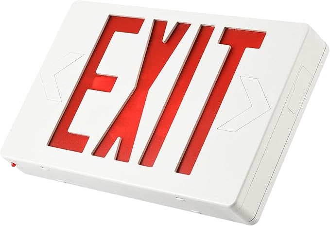 KastLite LED Exit Sign | Emergency Exit Sign with 90 Min Battery Backup | Ceiling & Wall Mount | Damp Rated, UL Listed, 120/277VAC, UL94V-0, Easy Install Small LED Exit Sign for Commercial Indoor Use