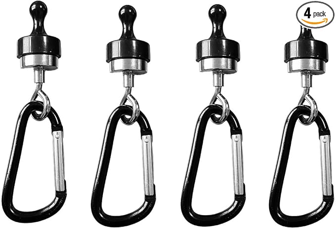 4Pack Camping tent Magnet,Magnetic Hooks for Canopy, Magnet Clip Hanger with Carabiner for Camping, Heavy Duty Earth Magnets, Cruise Hanging, Multifunctional Tent Canopy, Suitable Tents Swivel Snap