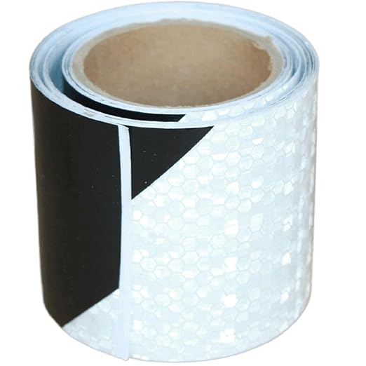 Black White Reflective Tape Outdoor Waterproof 3 inch, High Visibility Conspicuity Safety Industrial Marking Tape (11 feet)