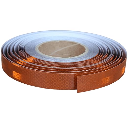 Non Fading Brown Reflective Tape Outdoor Waterproof 1 inch Wide, High Visibility Warning Industrial Marking Tape, Safety Stickers (168 feet)
