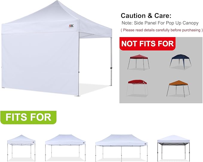 ABCCANOPY Instant Canopy SunWall 10x10 FT, 1 Pack Sidewall Only, No Frame or Top, Orange