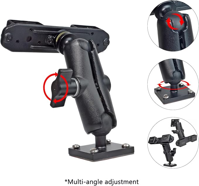 Universal Ham Radio Holder,Drill Base Mount W/Self-Tapping Screws&Adhesive Bottom,for Motorola Talkabout Cobra BaoFeng Kenwood Portable Walkie Talkie