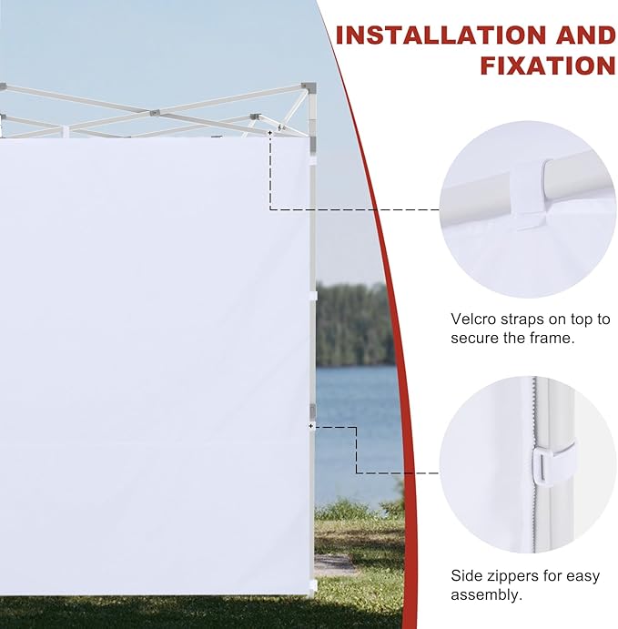 ABCCANOPY Instant Canopy SunWall 8x8 FT, 1 Pack Sidewall Only, No Frame and Top, Beige