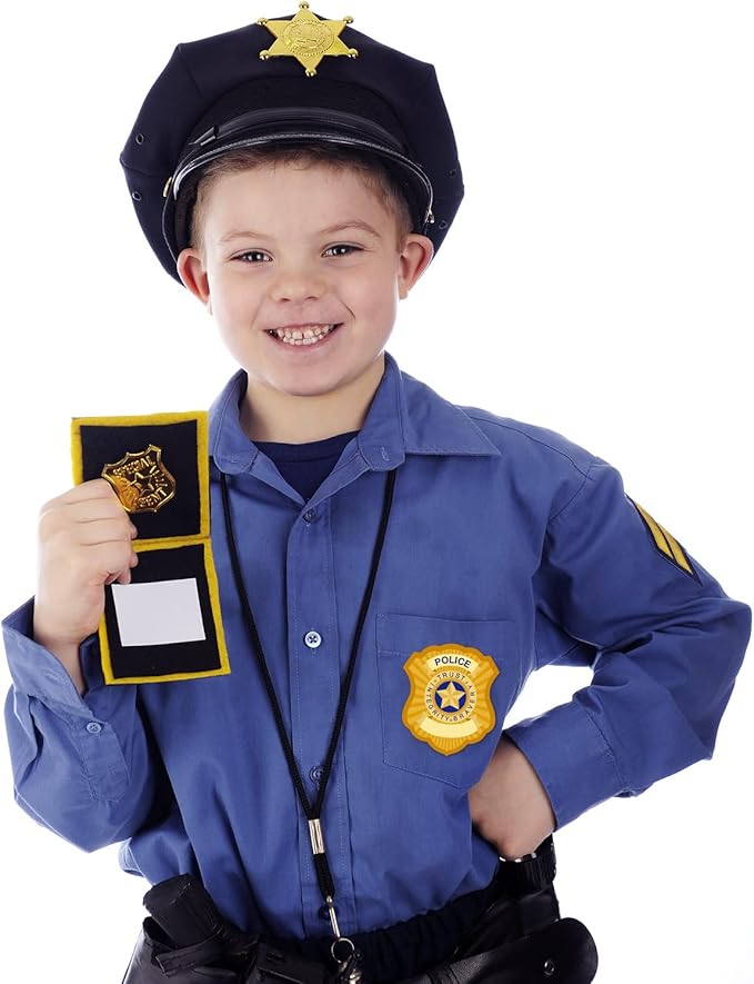 Outus 500 Pieces Police Badge Name Tag Stickers Police Label Stickers Office Paster for Kids Birthday Party Supplies