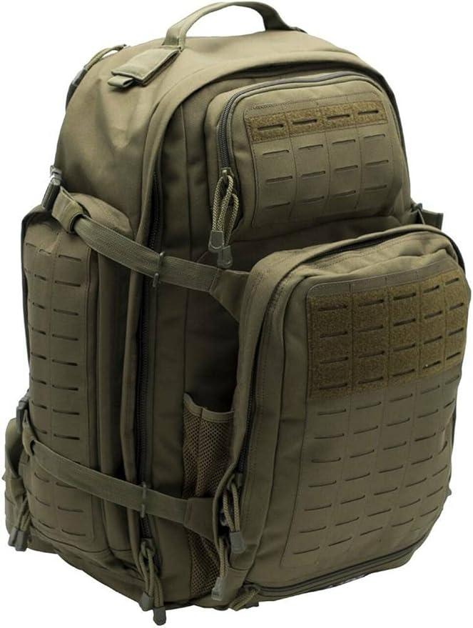 LA Police Gear LAPG Atlas 72 Hour Tactical Backpack for Men & Women, Large Bug Out Bag with MOLLE System, Hiking Hunting Combat Backpack, OD Green