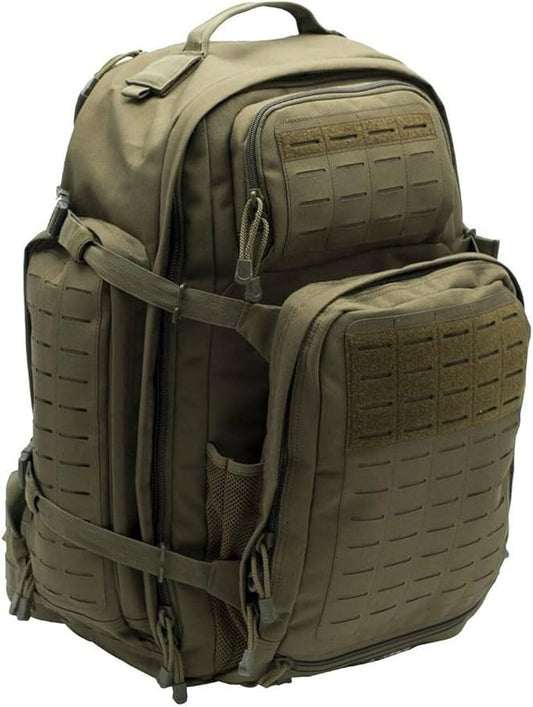 LA Police Gear LAPG Atlas 72 Hour Tactical Backpack for Men & Women, Large Bug Out Bag with MOLLE System, Hiking Hunting Combat Backpack, OD Green